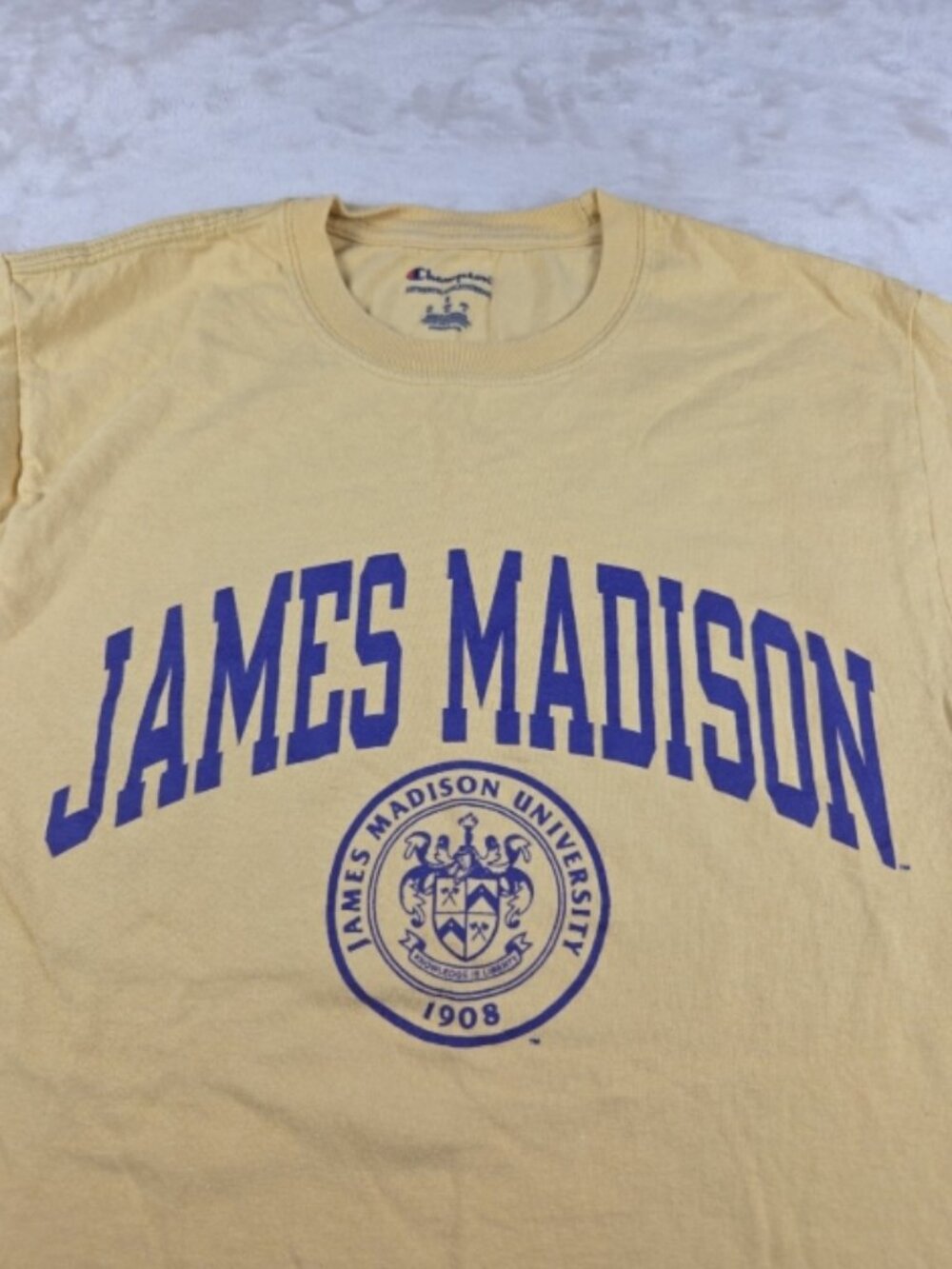 Champion James Madison University T‑Shirt Small Yellow Purple Graphic Tee - Picture 2 of 8